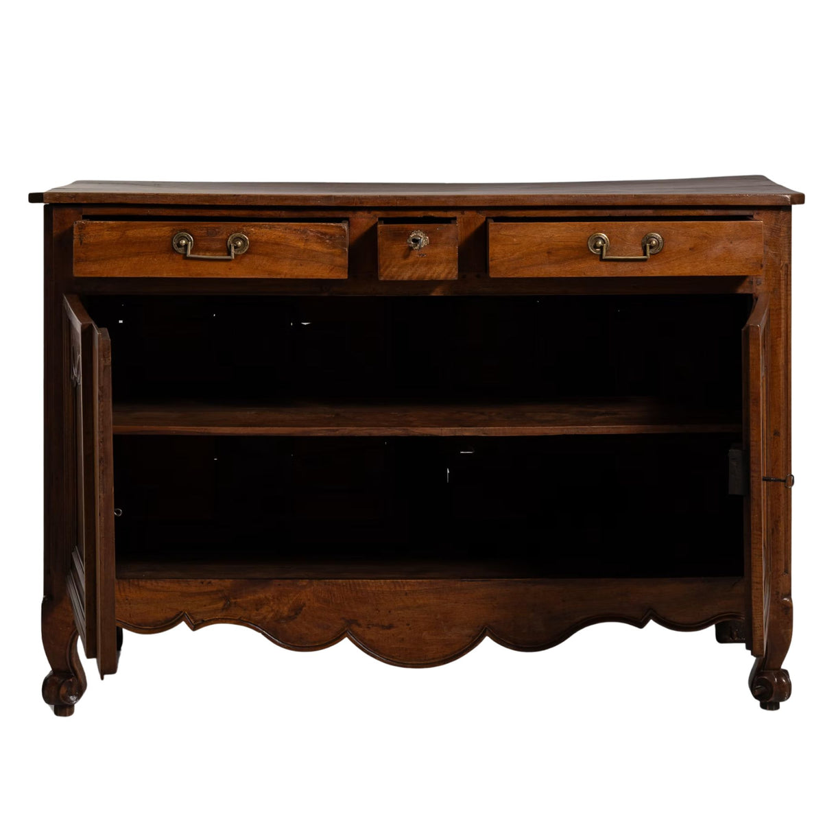 Antique French Provincial Carved Walnut Buffet, Circa 1800
