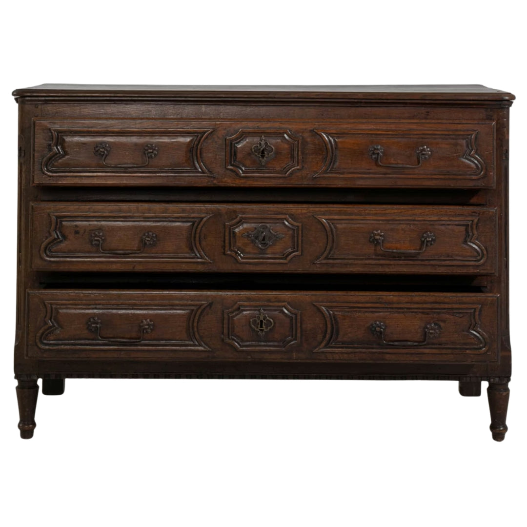 Antique French Provincial Wooden Chest, Circa 1890