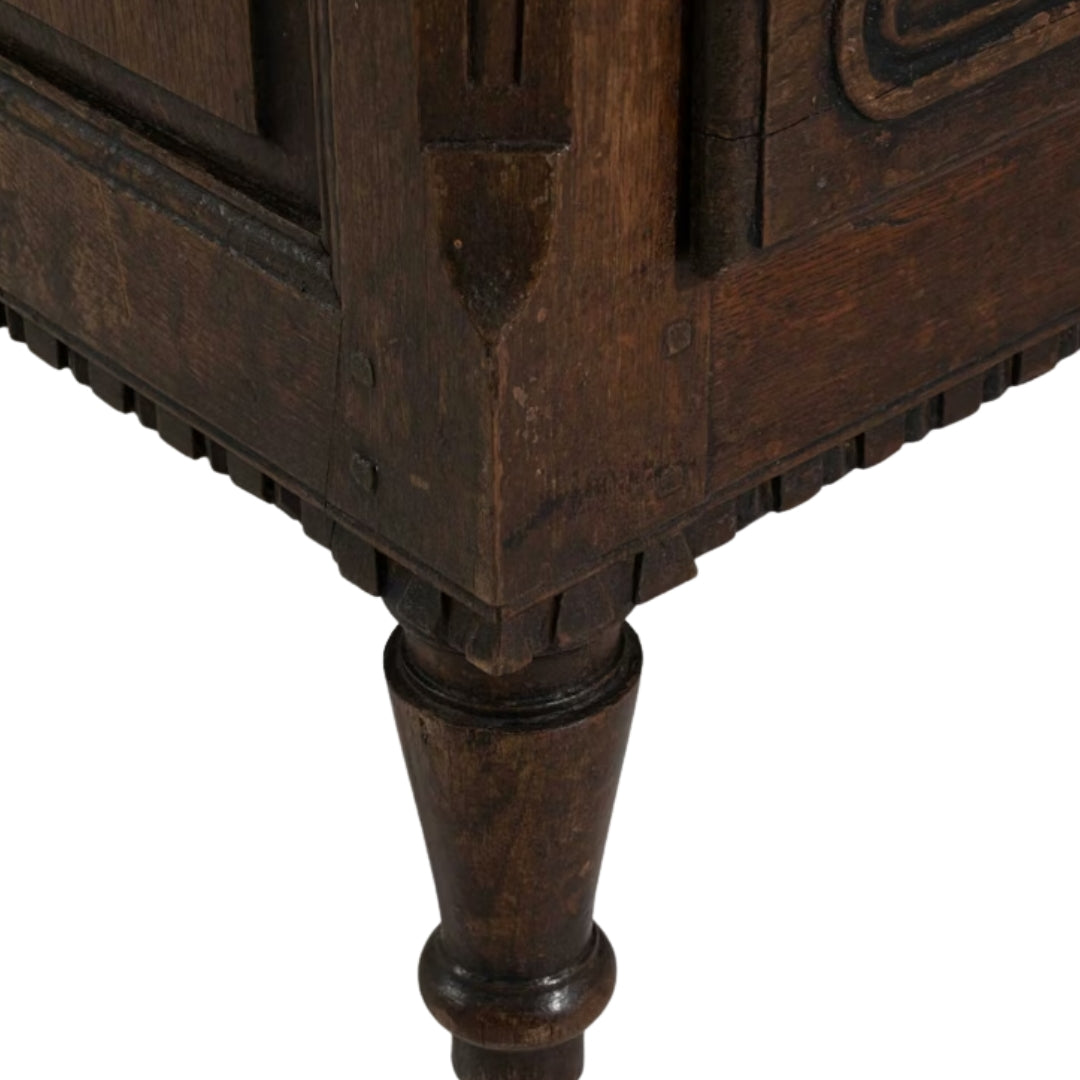 Antique French Provincial Wooden Chest, Circa 1890