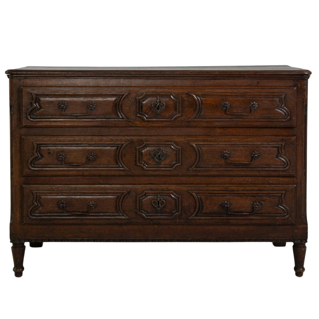 Antique French Provincial Wooden Chest, Circa 1890