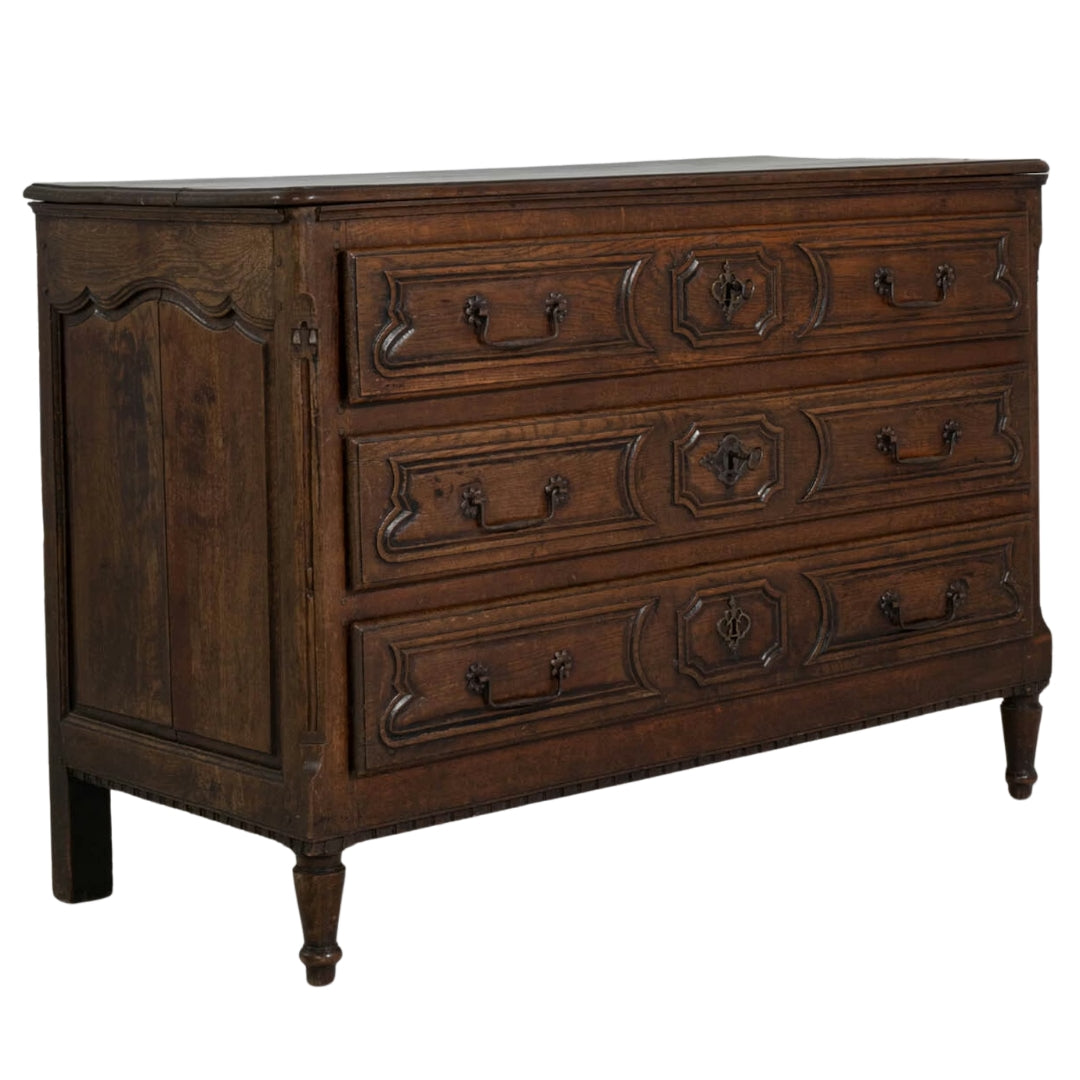 Antique French Provincial Wooden Chest, Circa 1890