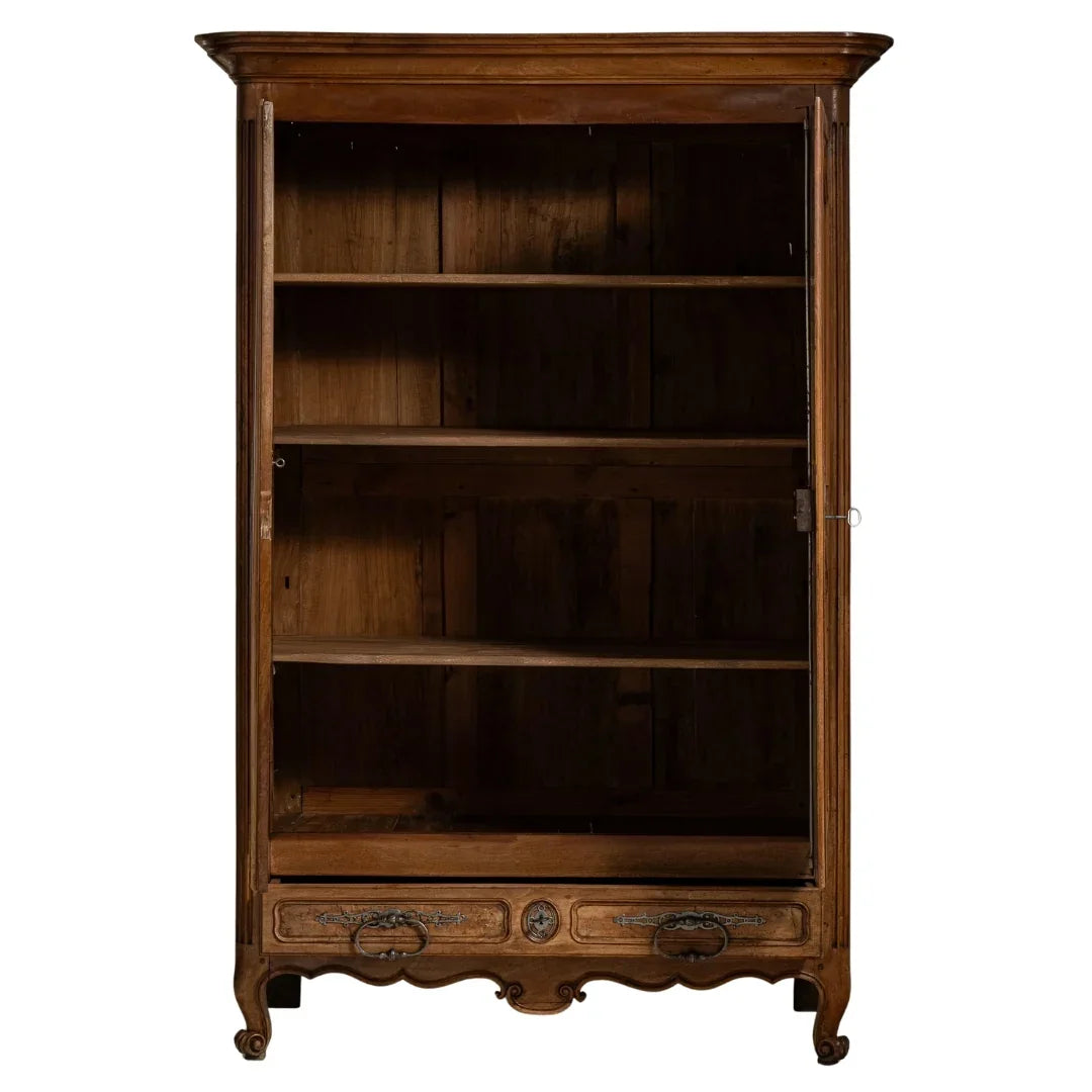 Antique French Renaissance Revival Walnut Armoire, Circa 1840