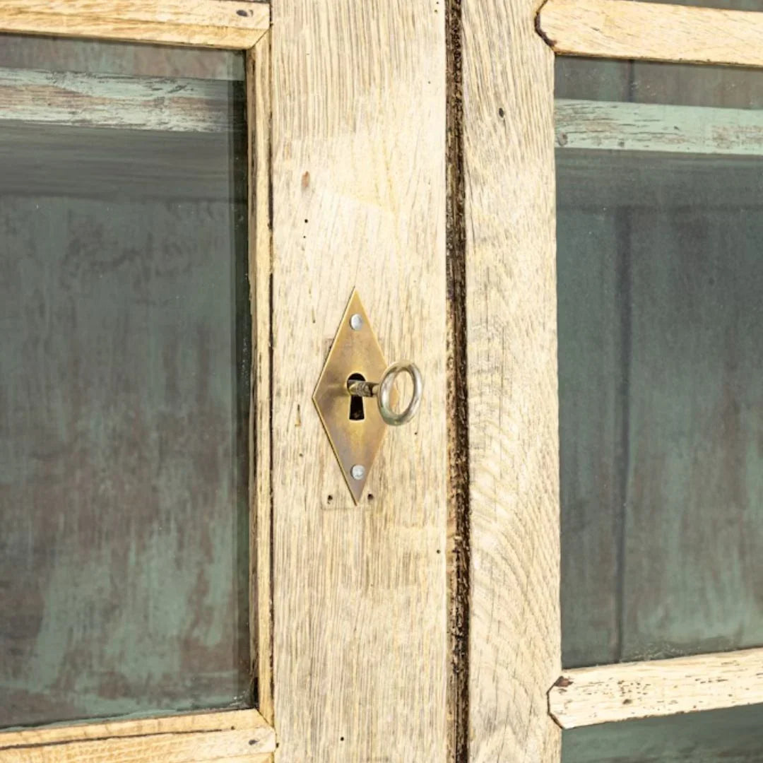 Antique German Oak Vitrine Cabinet, Circa 1840