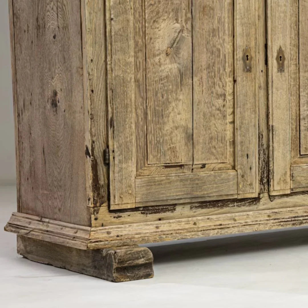 Antique German Oak Vitrine Cabinet, Circa 1840