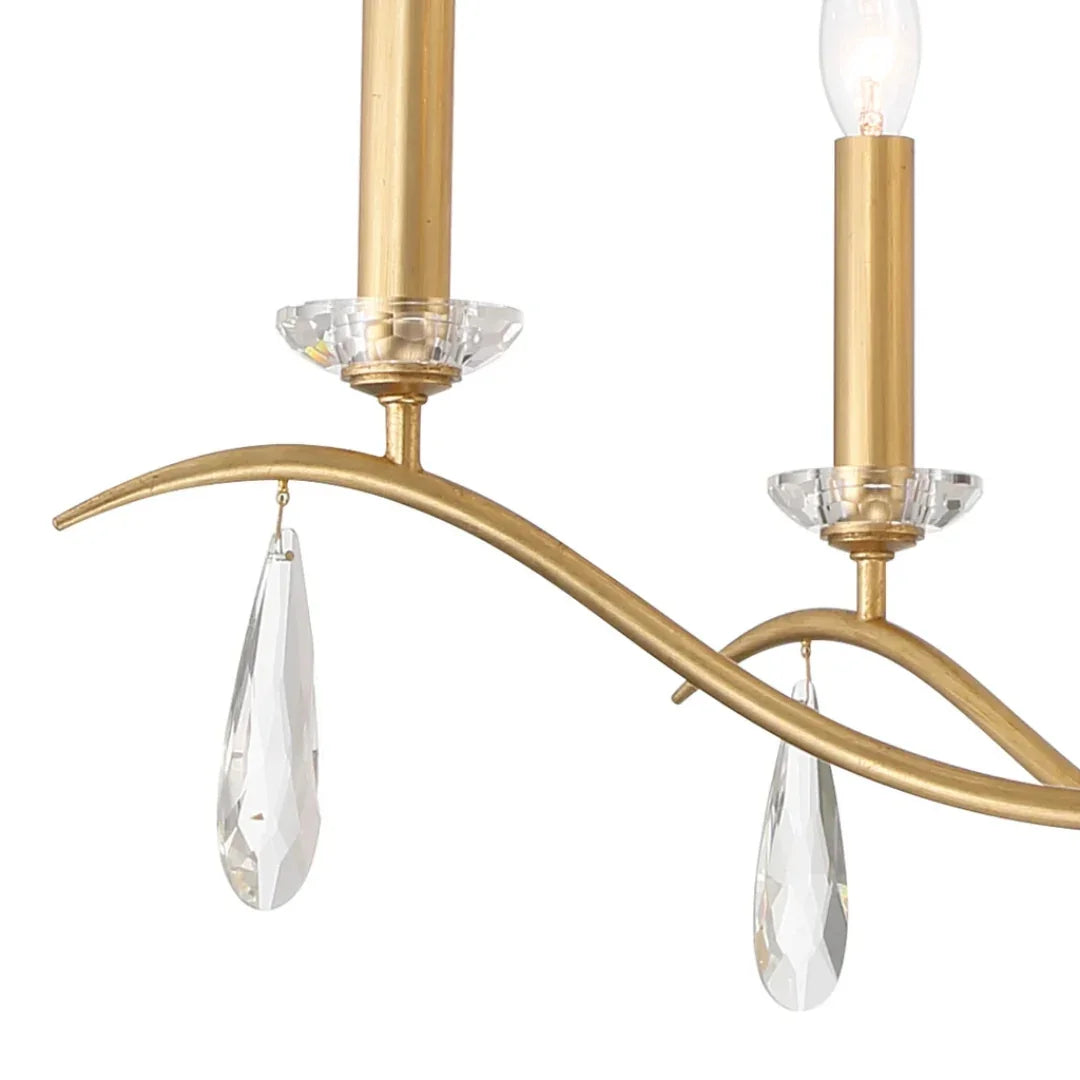 Antique Gold Crystal Drop Drum Chandelier