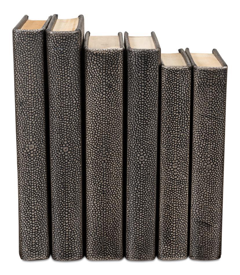 Gray Leather Bound Decorative Books