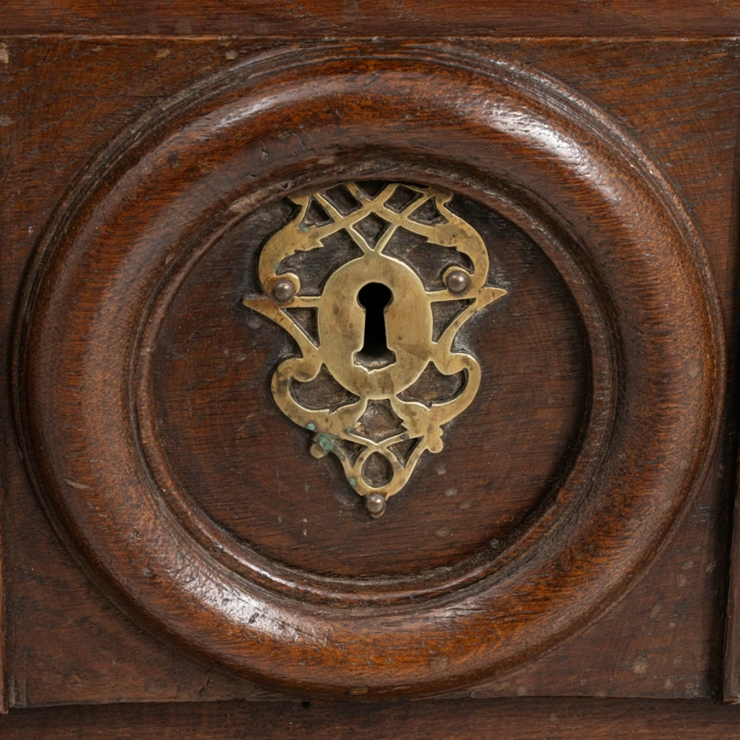 Carved Door Antique French Armoire Cabinet, Circa 1780
