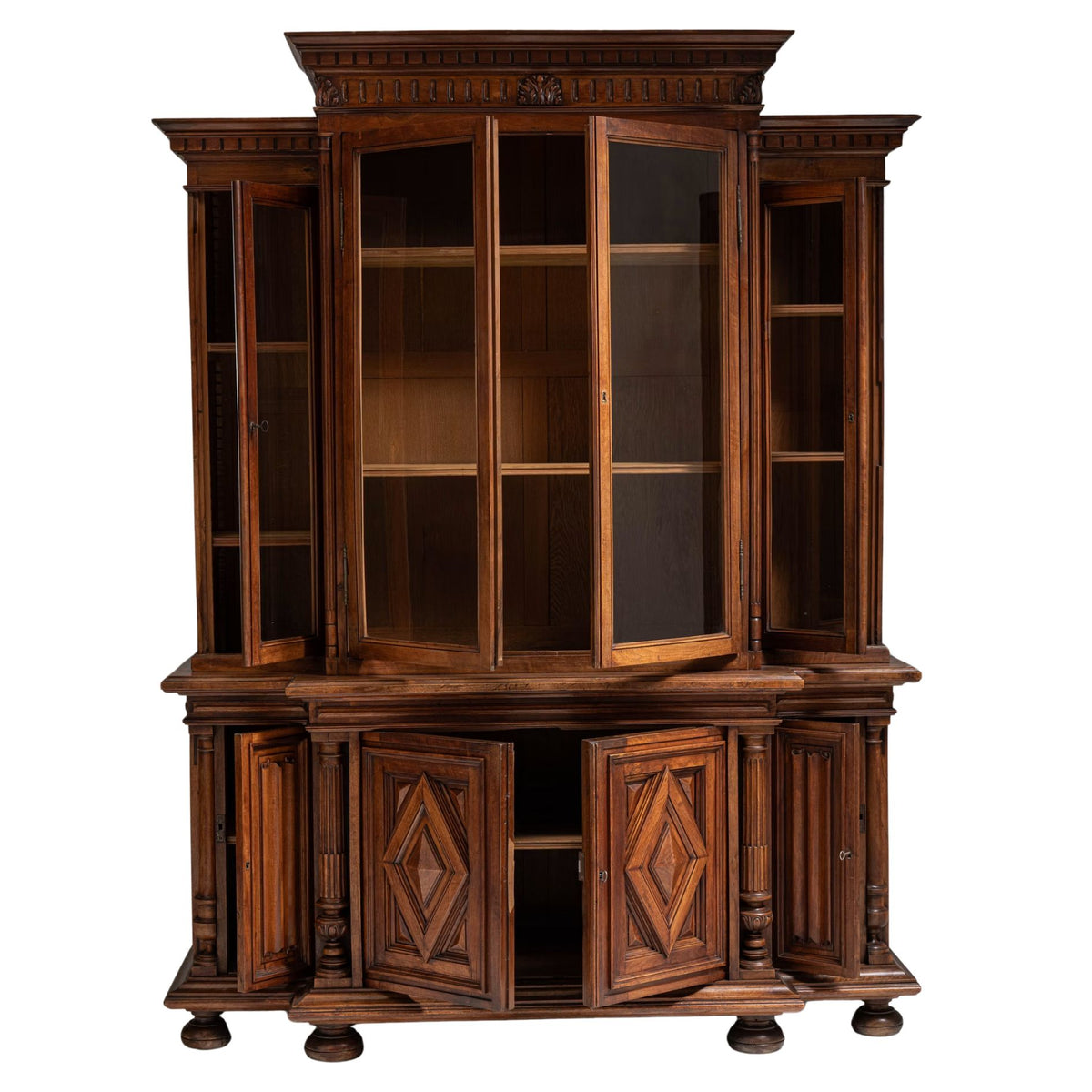 Antique Renaissance Revival Vitrine Cabinet, Circa 1860