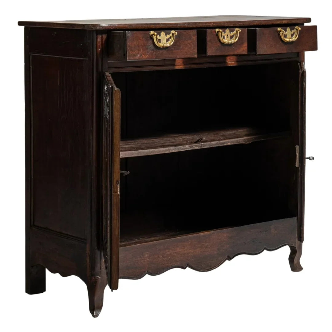 Antique Walnut Curio Sideboard Circa 1800