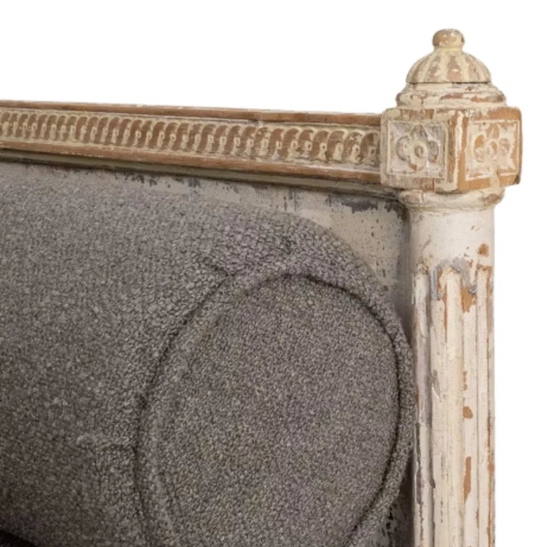 Antique White French Manor Daybed Sofa, Circa 1900