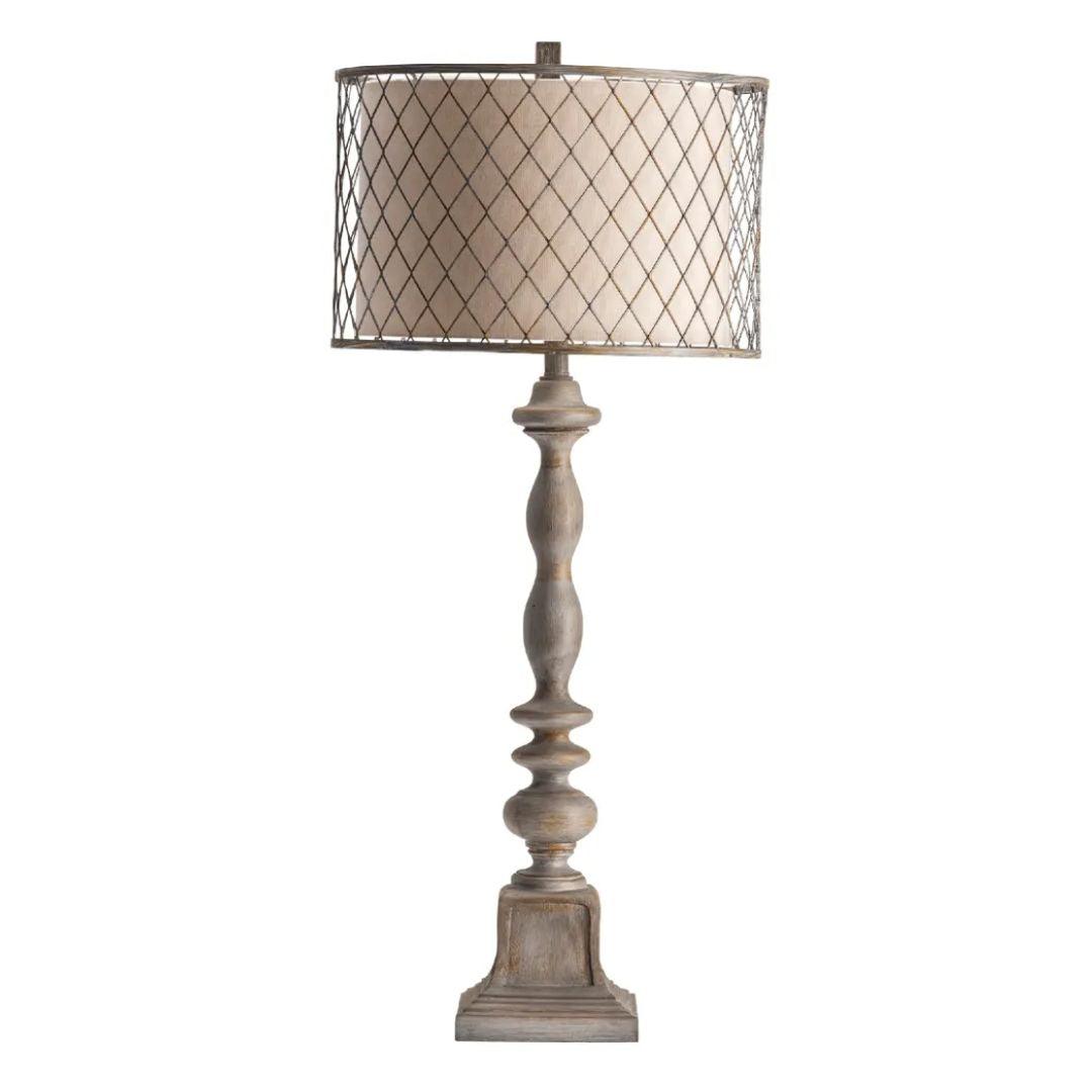 French Country Caged Shade Table Lamp - Set