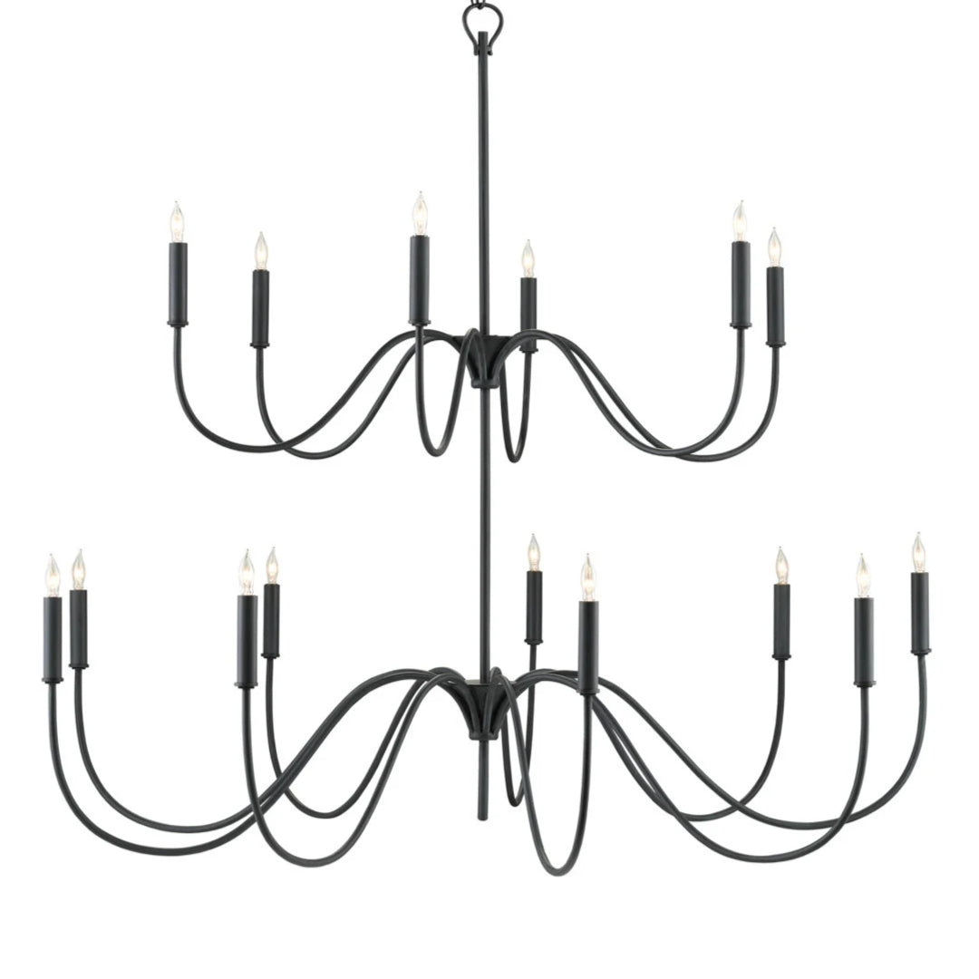 Tiered Farmhouse Wrought Iron Chandelier