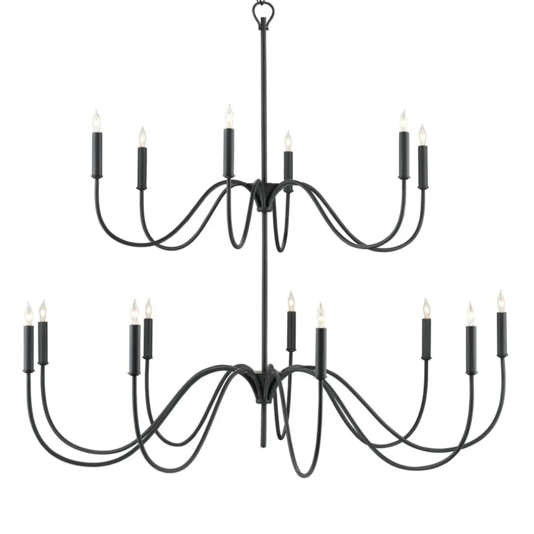 Tiered Farmhouse Wrought Iron Chandelier