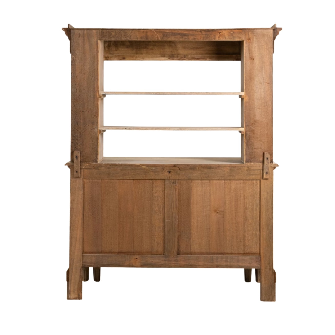 Antique Carved Wood Open Display Hutch, Circa 1910