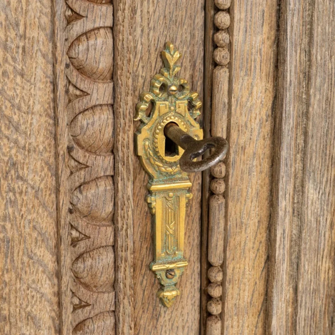 Antique Carved Wood Open Display Hutch, Circa 1910