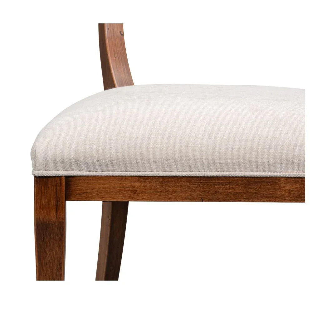 Antiqued Walnut Curved Leg Dining Chairs - Pair