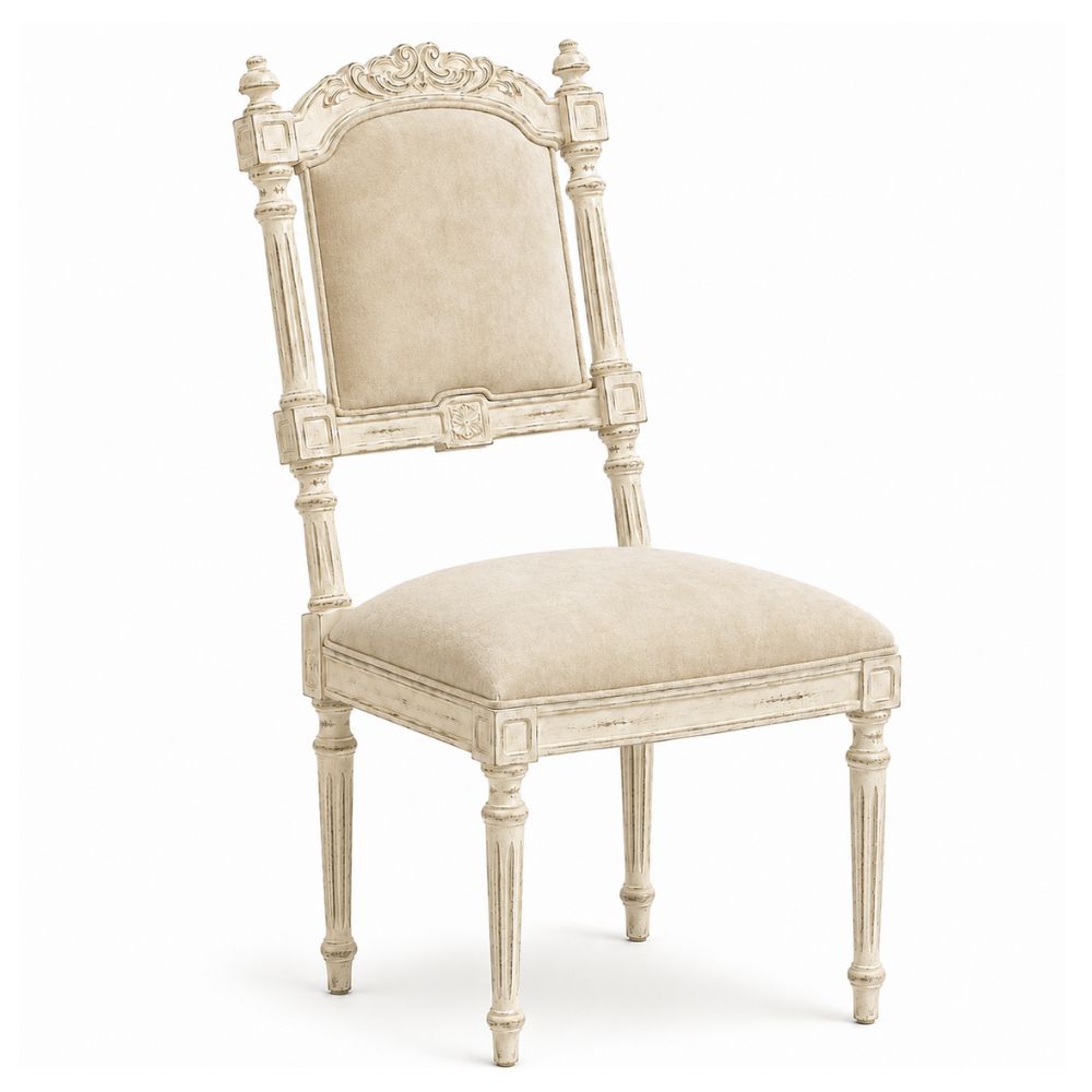 Antoinette French Carved Cream Side Chair