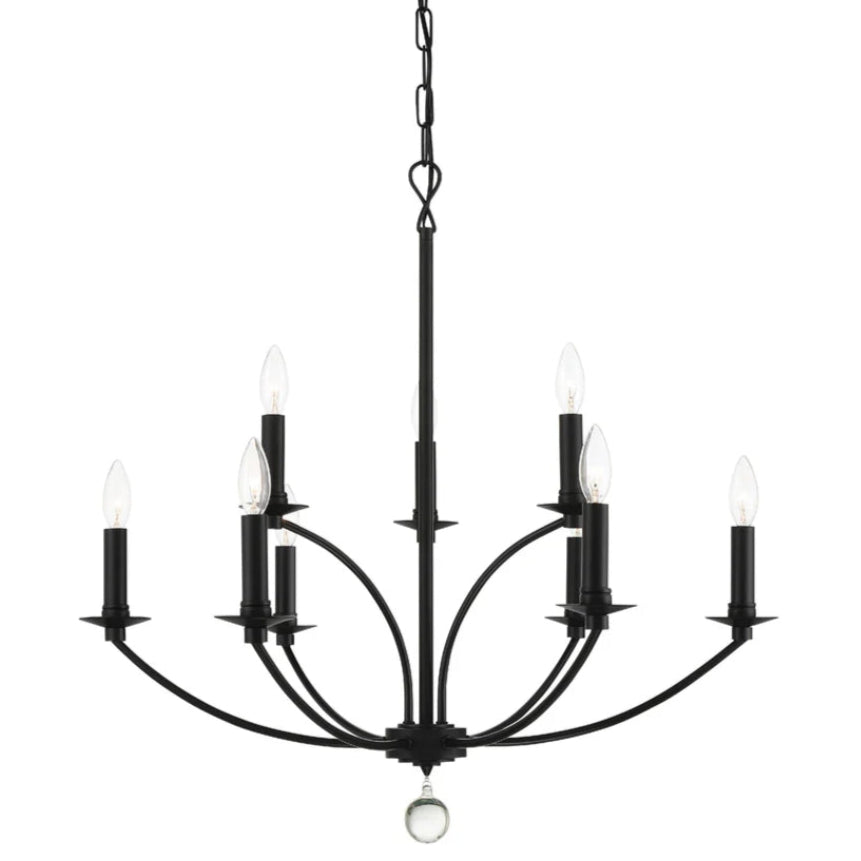 Arched Arms Black Chandelier
