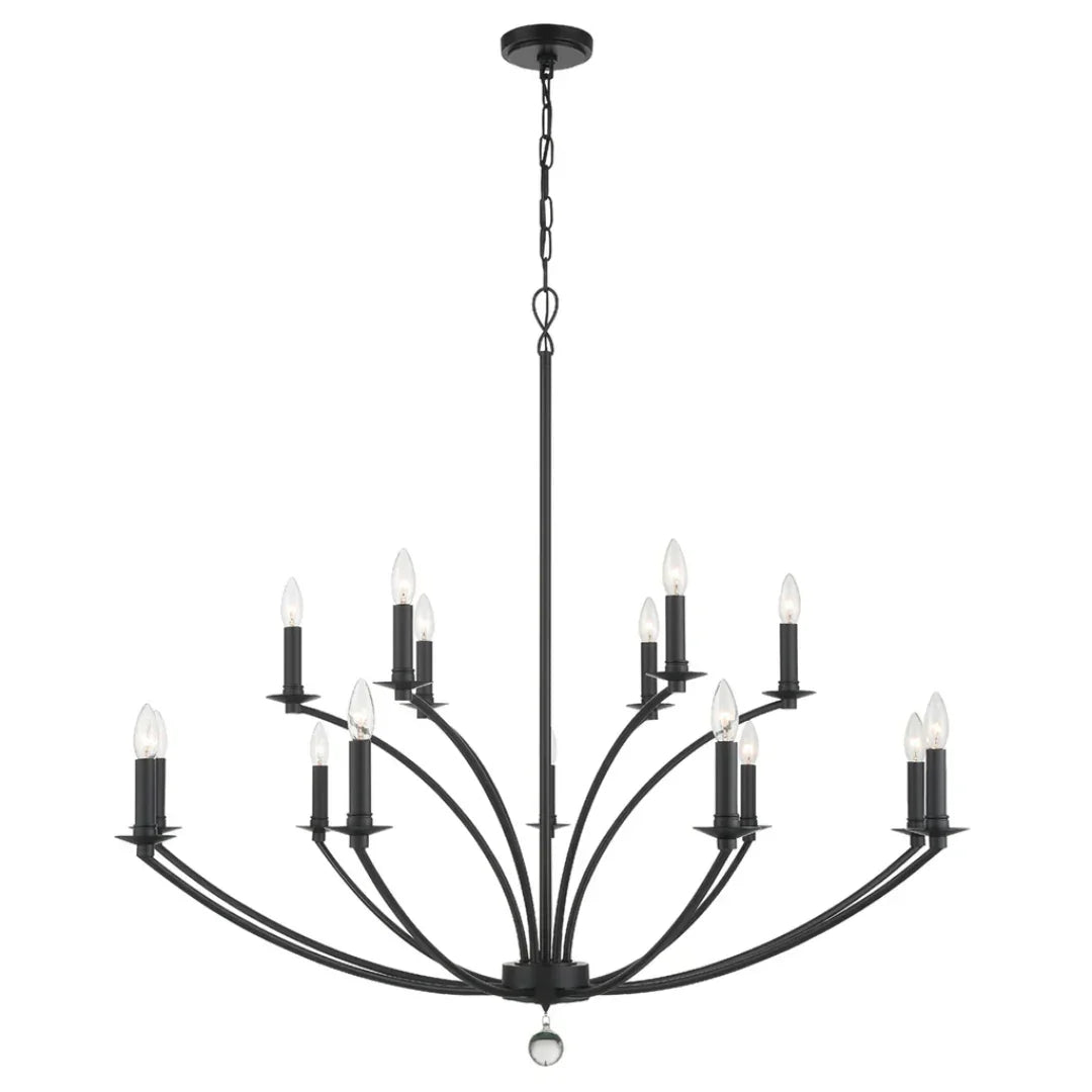 Arched Arms Black Chandelier