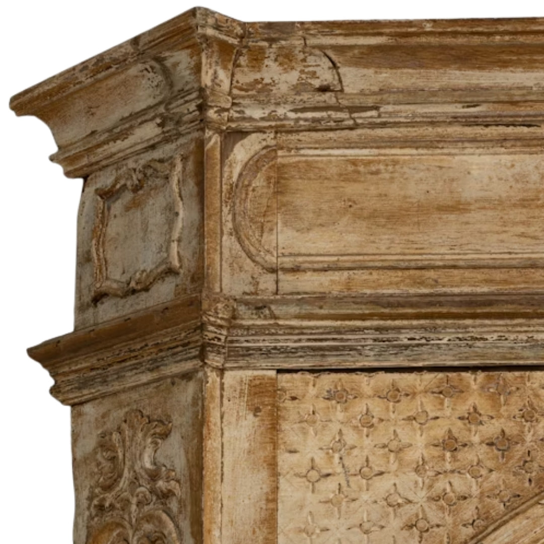 Gustavian Ornate Painted Trumeau Mirror, Circa 1870