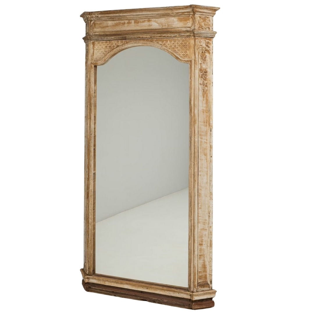 Gustavian Ornate Painted Trumeau Mirror, Circa 1870