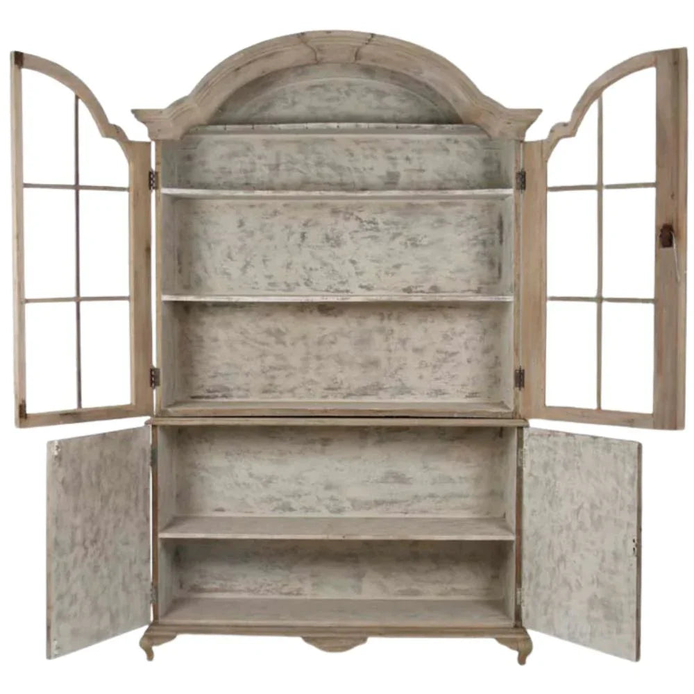 Arched French Country Display Hutch
