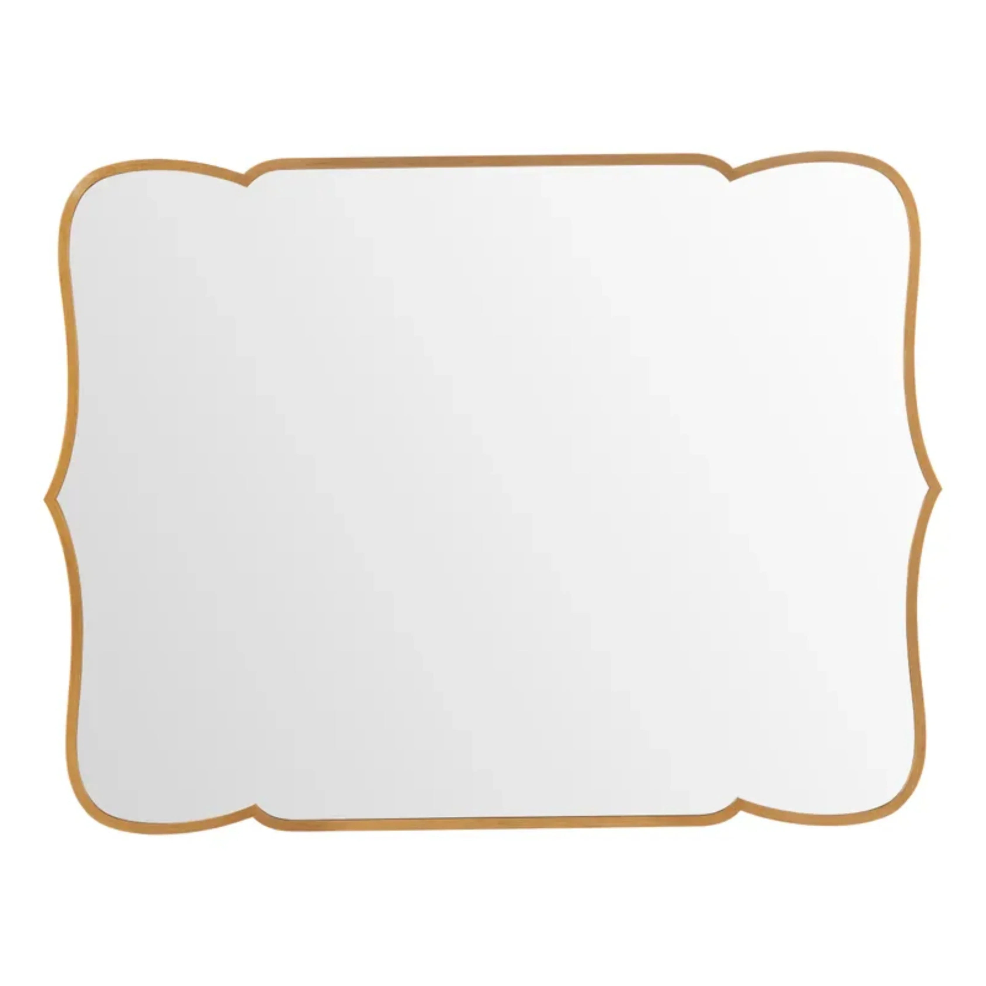 Gold scalloped wall mirror for French country or shabby chic decor