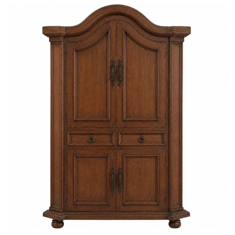 Arched French Country Scroll Armoire