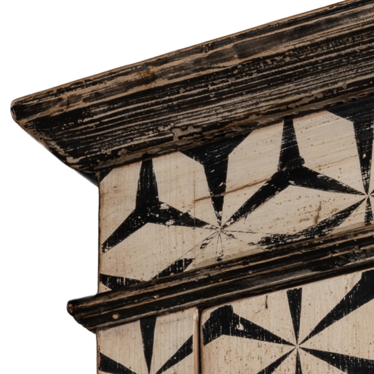 Moroccan Black and Cream Painted Armoire