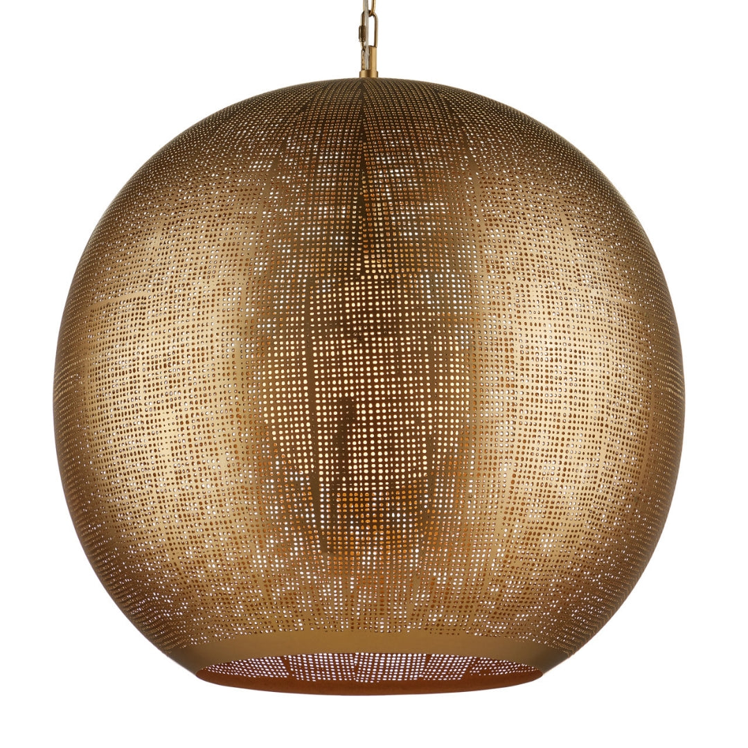 Artisanal Brass Orb Pendant Light