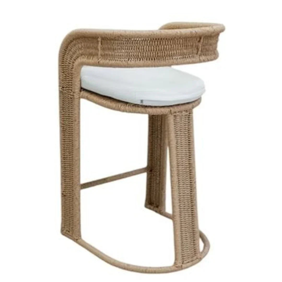 Curved Back Handwoven Counter Stool