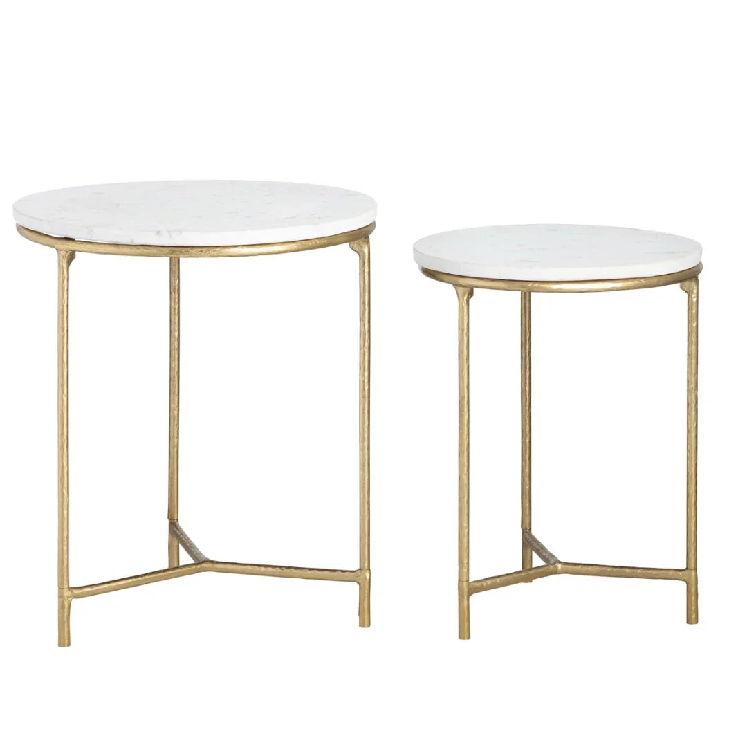 Gold White Accent Table Set