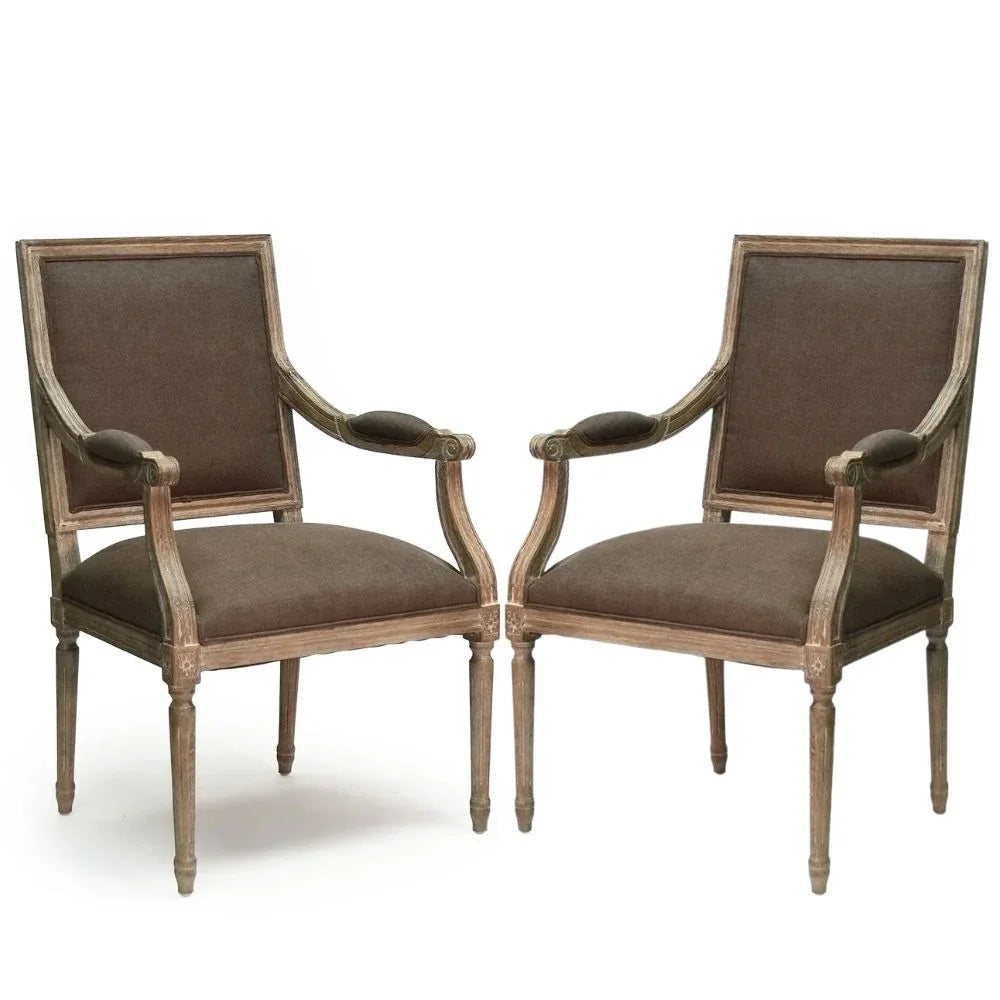 Aubergine Square Back Louis Armchair