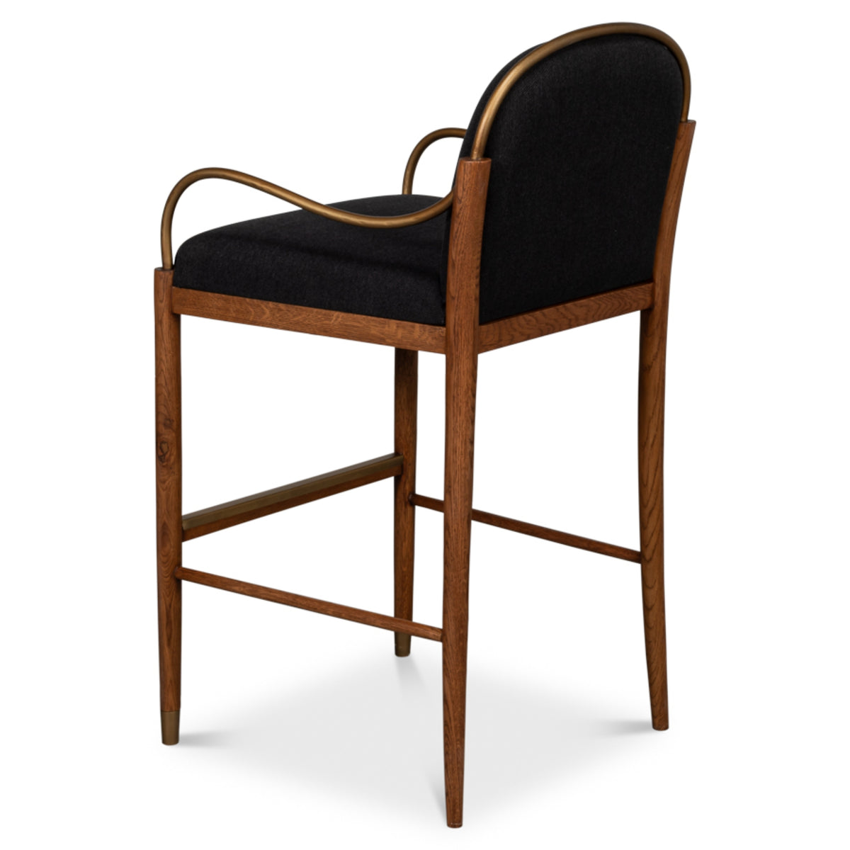 Aurelle Black Upholstered Oak Bar Stool