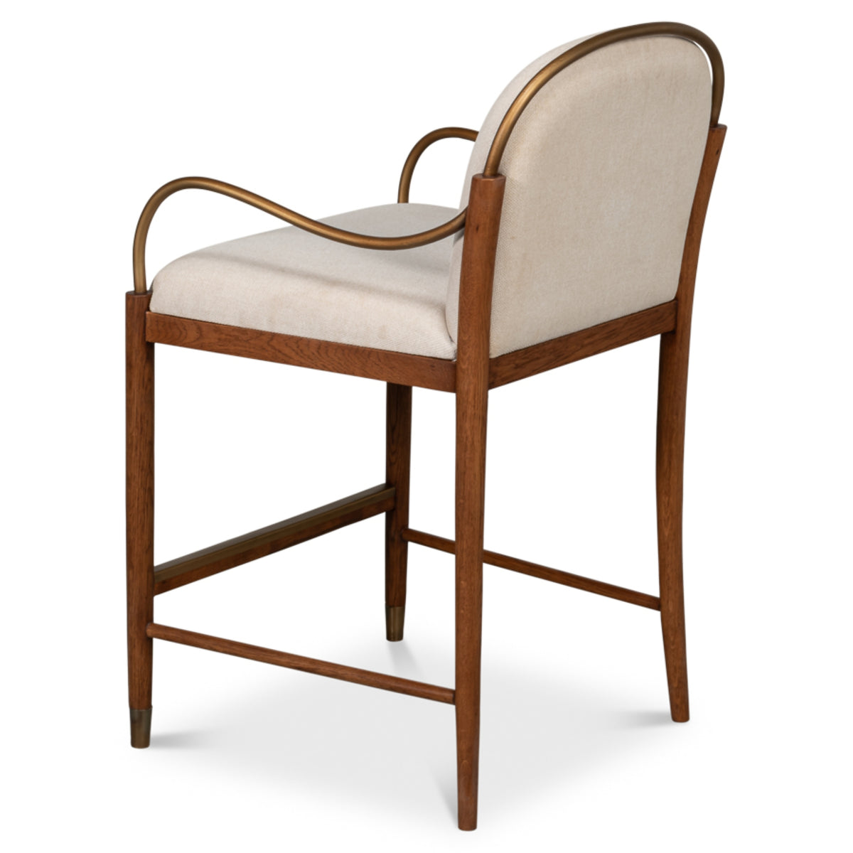 Aurelle Tan Upholstered Oak Counter Stool