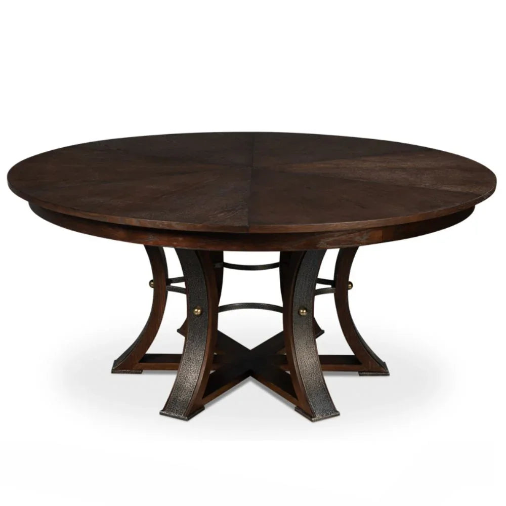 Burnt Brown Tower Jupe Dining Table, Expands 66-85.5"