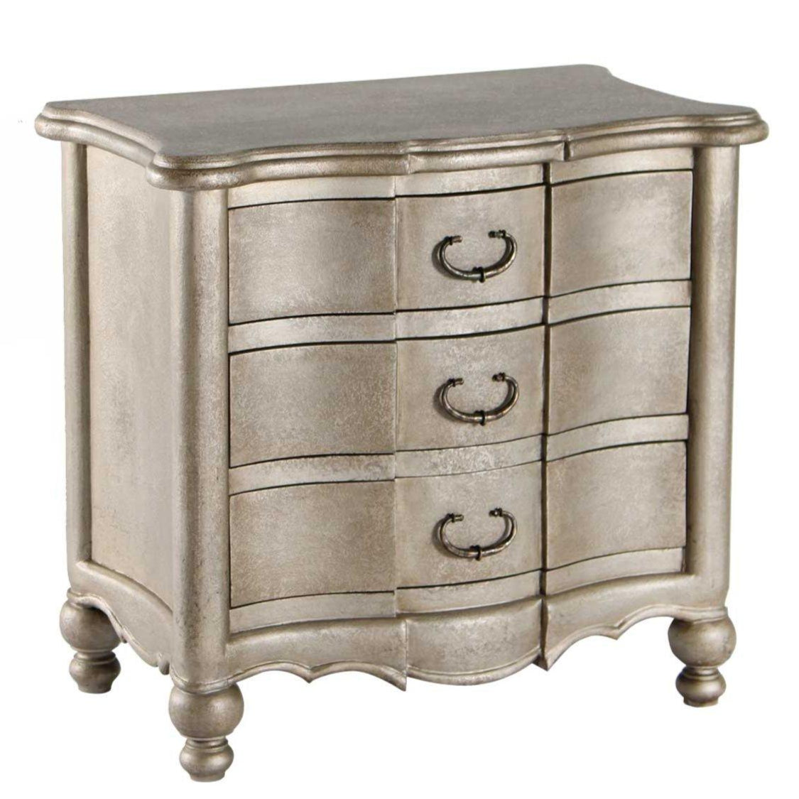 Silver Venetian Curved Drawer Side Chest