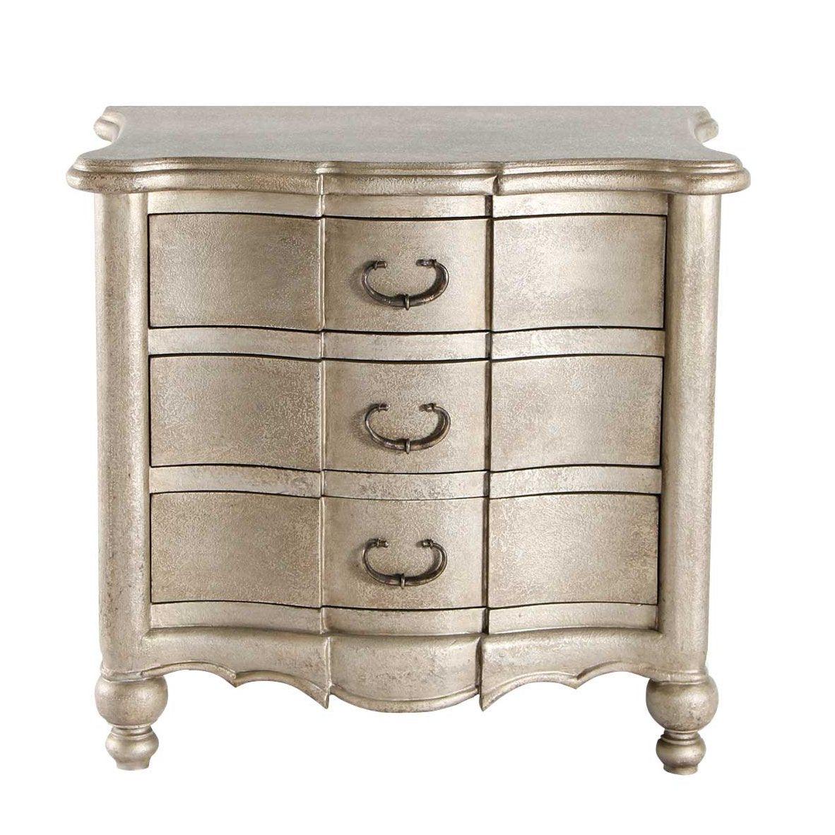 Silver Venetian Curved Drawer Side Chest