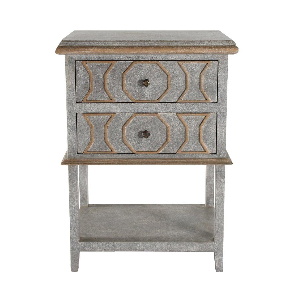 Gilded Grey French Nightstand
