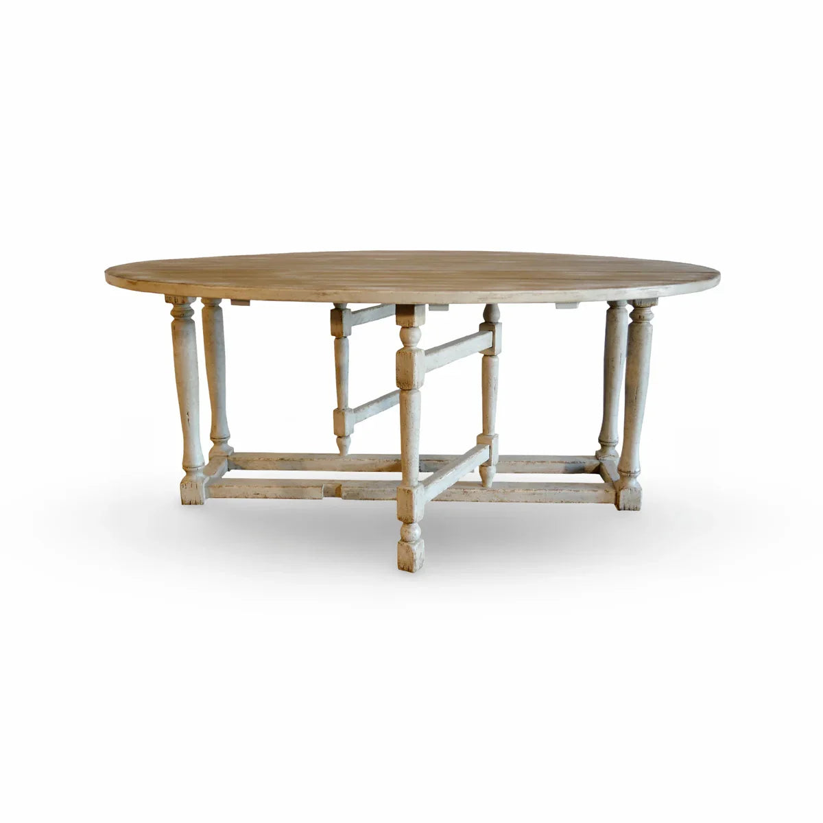 Rustic Drop Leaf Oval Dining Table