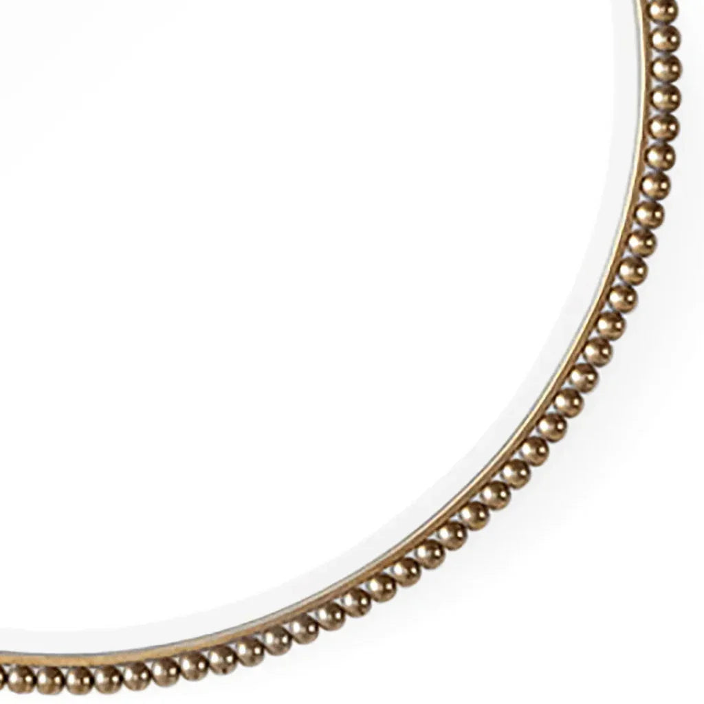 Large Gold Beaded Round Mirror - 50-inch Round