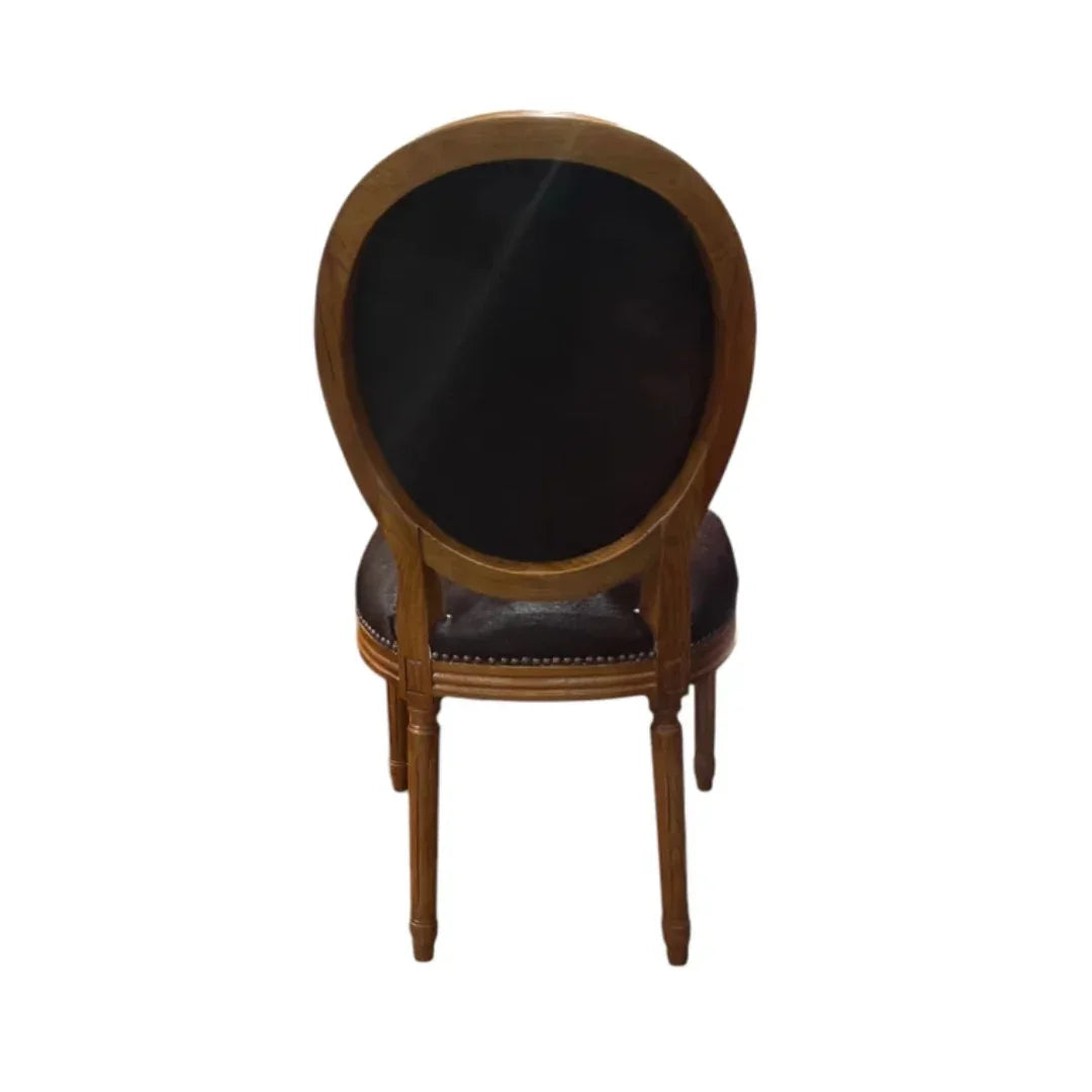 Brazilian Cowhide Wood Stained Side Chair