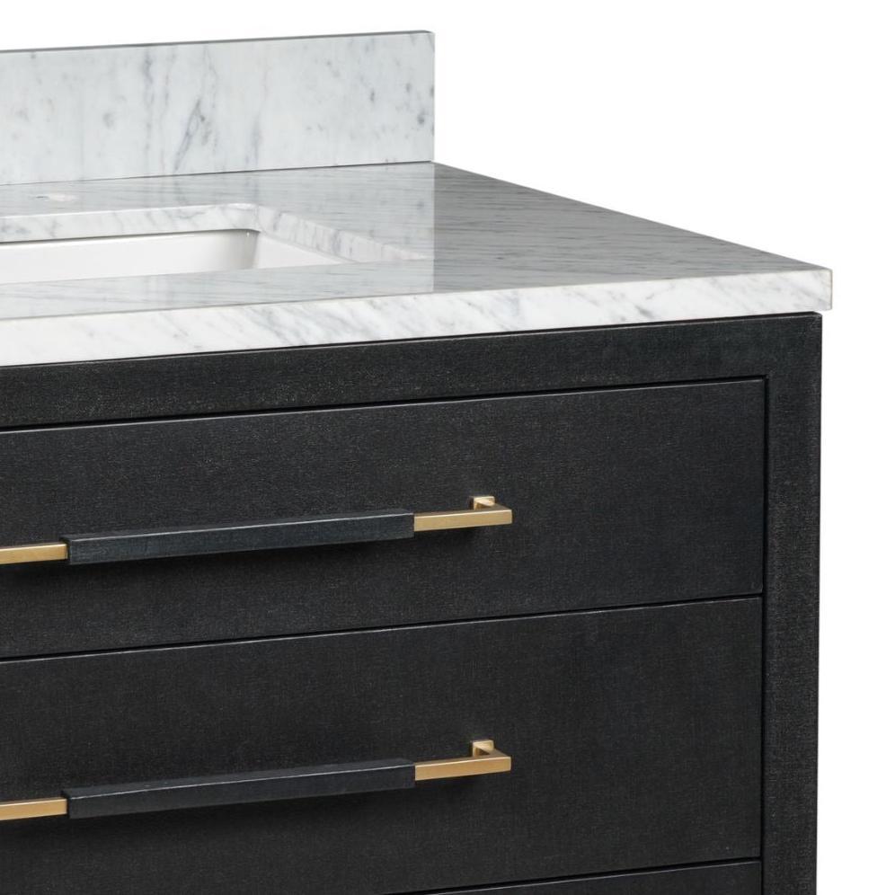 Black Lacquered Linen Vanity