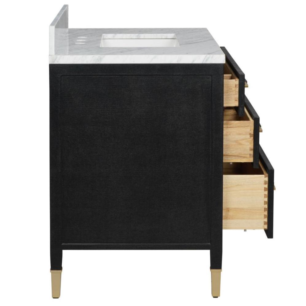 Black Lacquered Linen Vanity