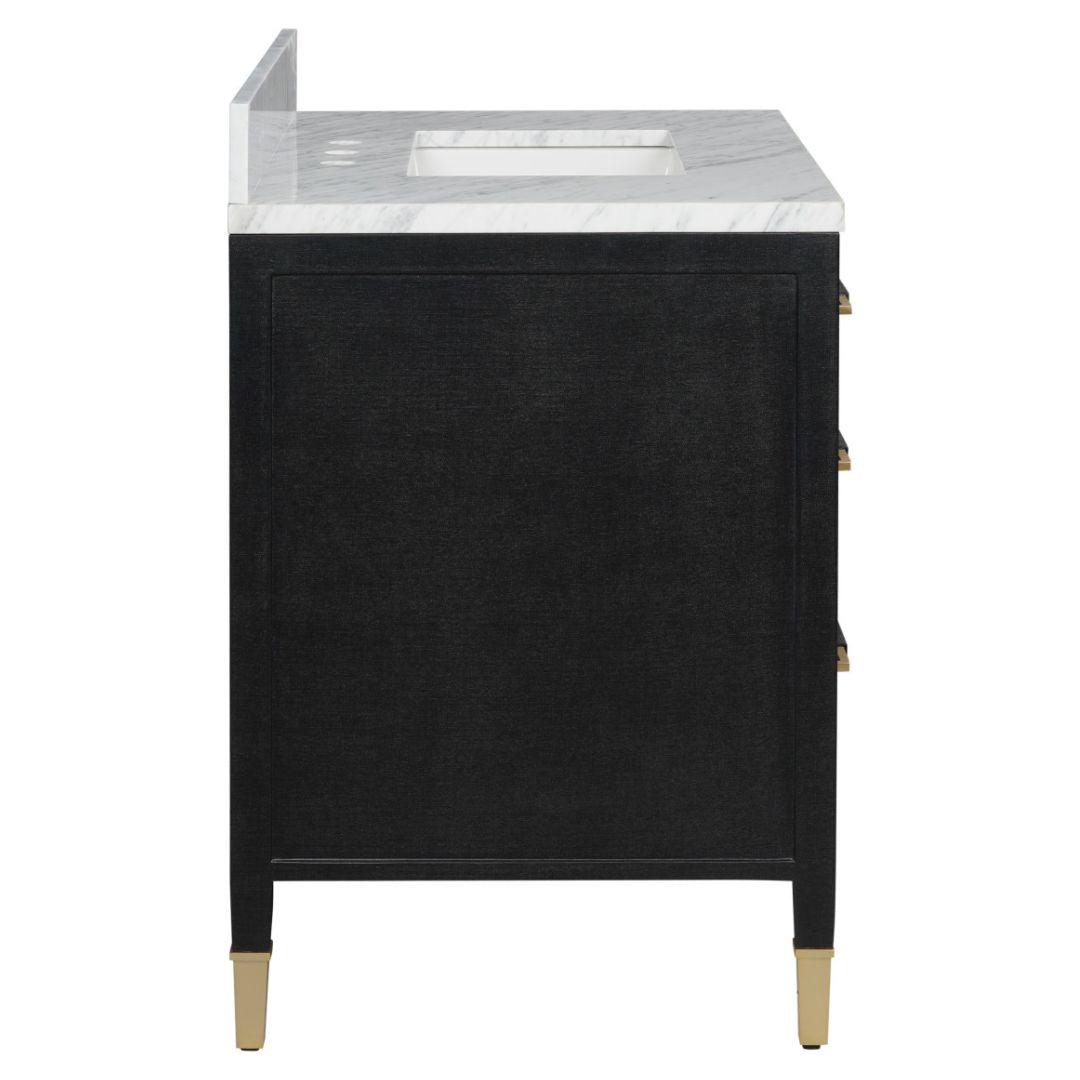 Black Lacquered Linen Vanity