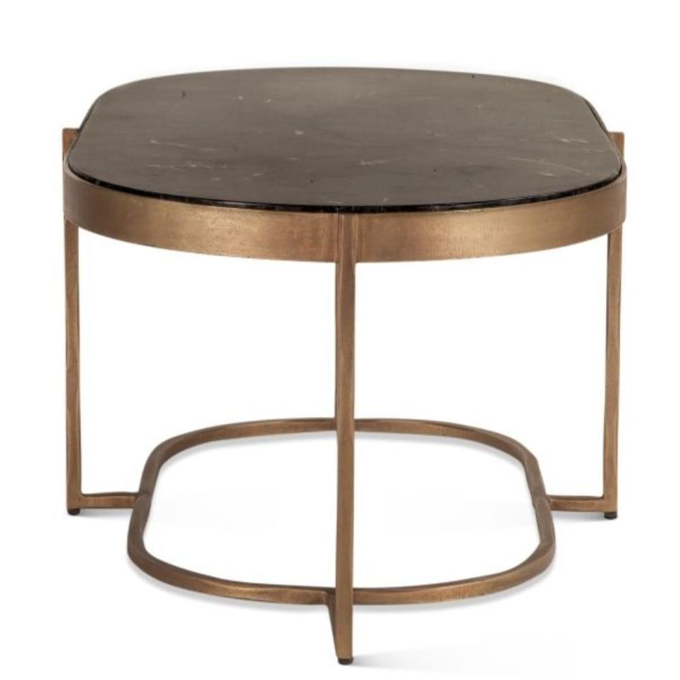 Antique Brass with Marble Top Coffee Table