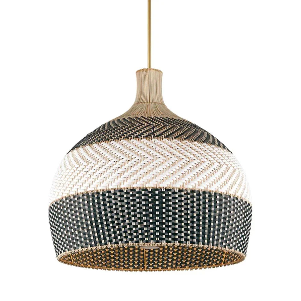 Black Zanzibar Two-Tone Rattan Pendant