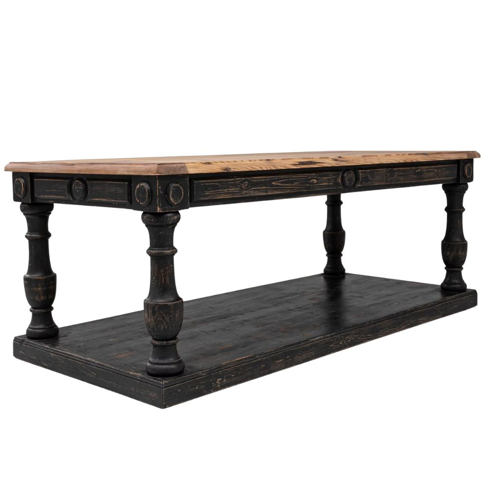 Antique Farmhouse Black Patinated Draper’s Table, Circa 1900