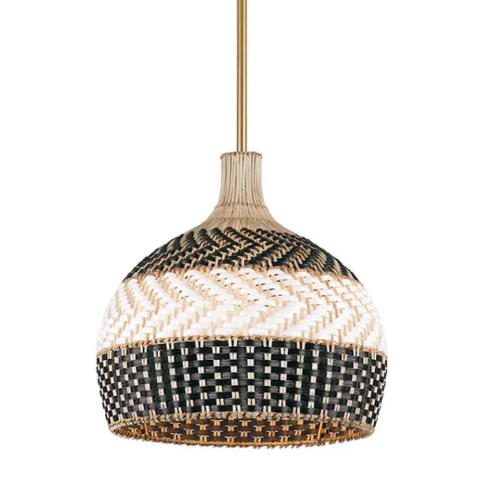 Black Zanzibar Two-Tone Rattan Pendant