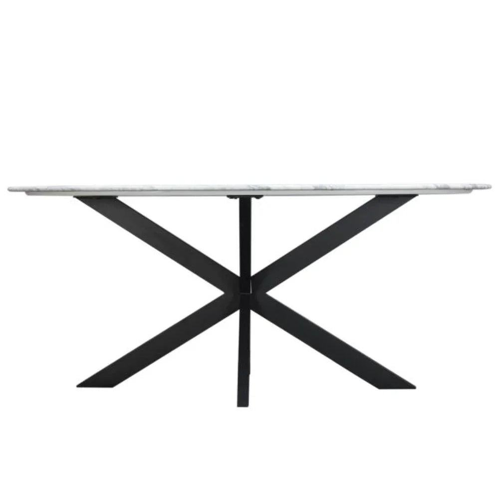 Black Oval Starburst Dining Table